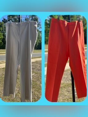 Doncaster Size 14 Pants Bundle Khaki & Tangerine Career Chic